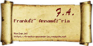 Frankó Annamária névjegykártya