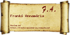 Frankó Annamária névjegykártya